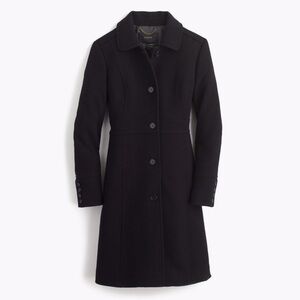 J. Crew Double-Cloth Lady Day Coat with Thinsulate, 10P, Black